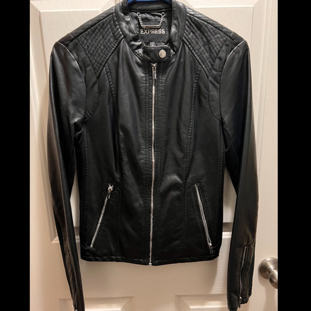 Black faux leather jacket
